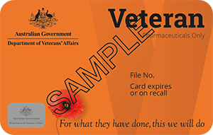 Department of Veterans’ Affairs Veteran Card - Pharmaceutical Only (known as Orange Card)