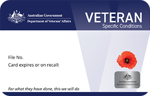 Department of Veterans’ Affairs Veteran Card - Specific Conditions (known as White Card)
