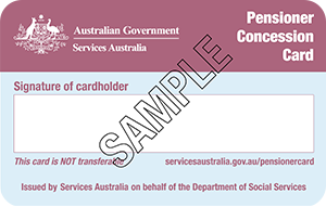 Services Australia Pensioner Concession Card